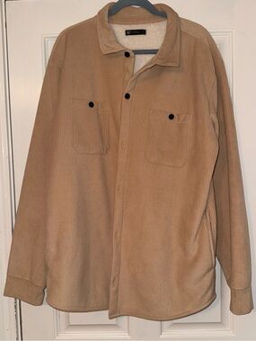 Men’s Tan Corduroy Shirt Jacket